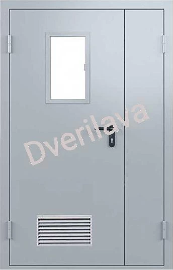 Купить Двупольная противопожарная дверь с вентиляционной решеткой