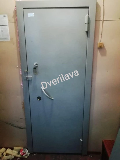 Серая техническая дверь однопольная